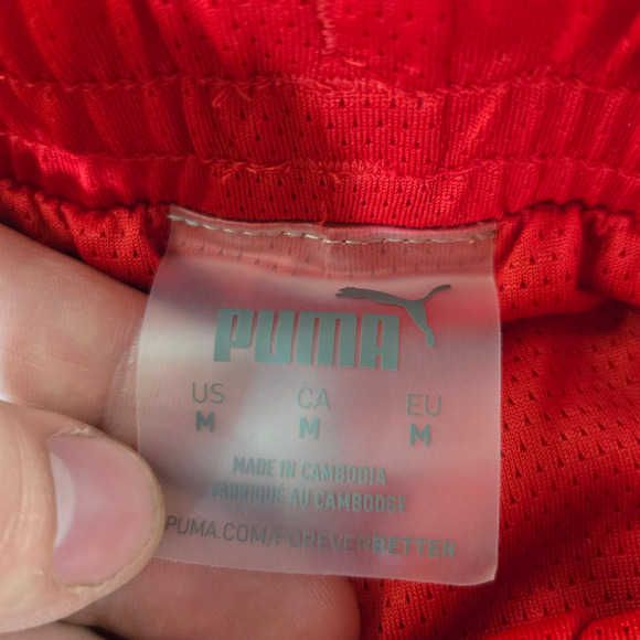 Puma Hoops High Risk Red Foundation Athletic High Waisted Shorts Size Medium - Picture 9 of 13